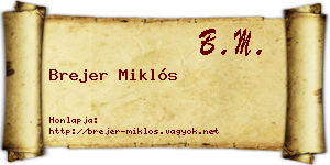 Brejer Miklós névjegykártya