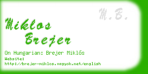 miklos brejer business card